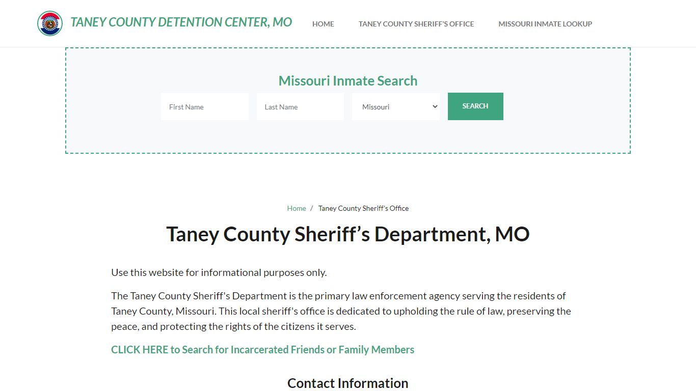 Taney County Sheriff Department, MO Arrests, Warrant Lookup