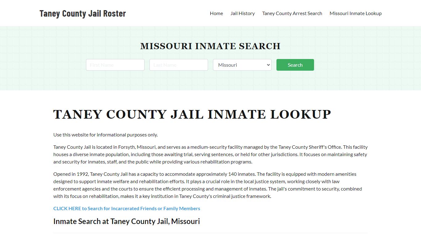 Taney County Jail Roster Lookup, MO, Inmate Search