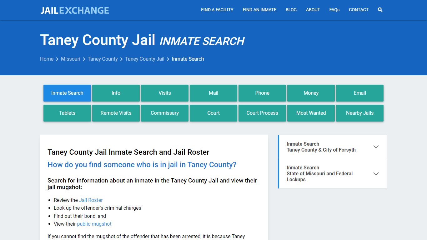 Inmate Search: Roster & Mugshots - Taney County Jail, MO